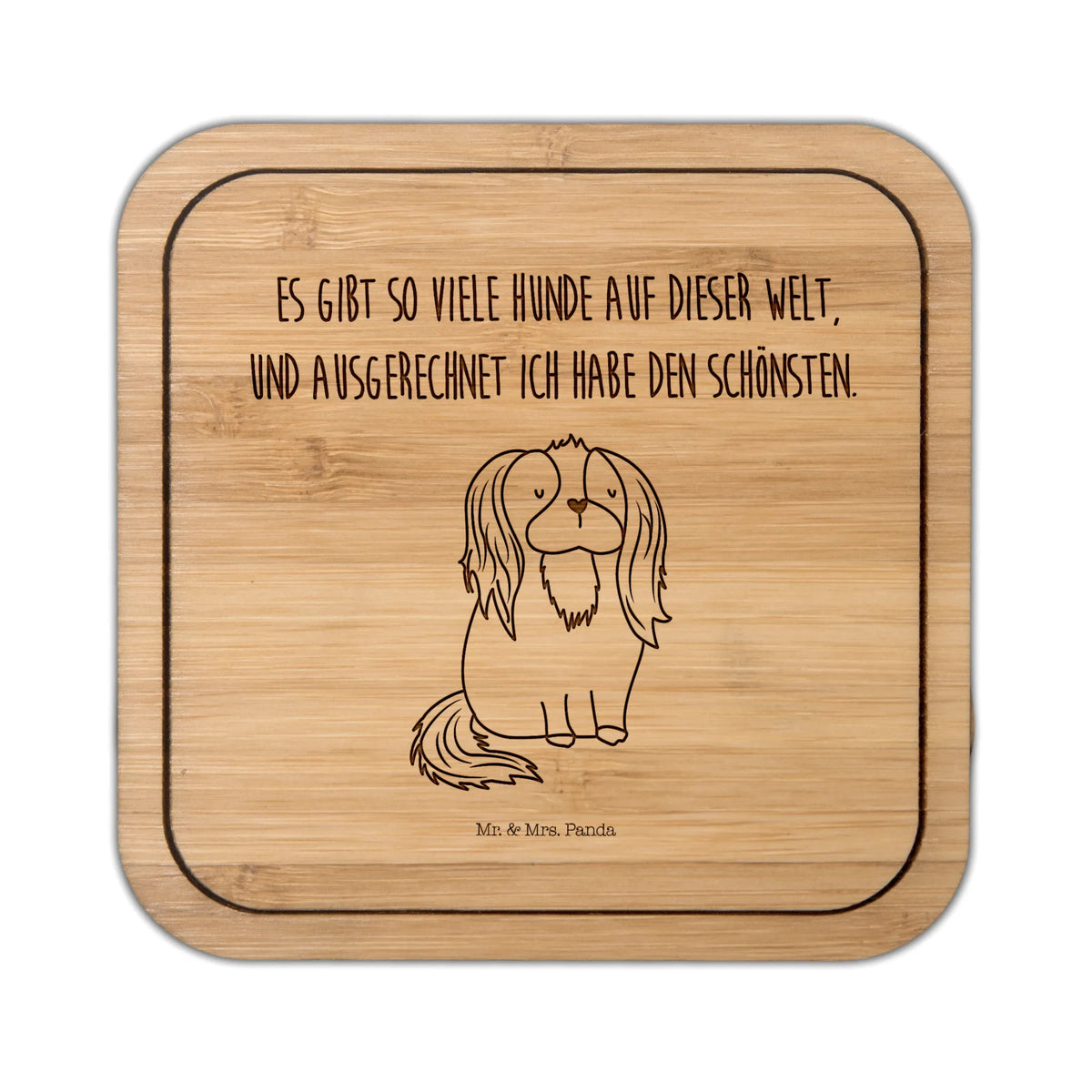 Square coaster Dog Cavalier King Charles Spaniel