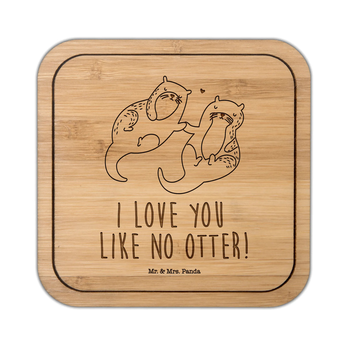 Square coaster otter holding hands animal lover, marten, sea otter, European otter, water mammal, aquatic animal, baby otter, predator, water, otter gifts, gift ideas for animal lovers, animal, mammal, water animal, gifts for people in love, Otter Sea Otter Lake Otter
