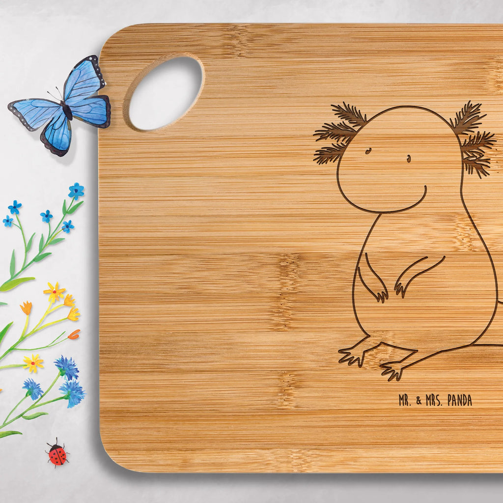 Küchenbrett Axolotl Niedlich Küchenbrett, Holzbrett, Holzbrettchen, Brett, Servierbrett, Hackbrett, Frühstücksbrett, Schneidebrett, Axolotl, Molch, Lebensstil, Liebe, fröhlich, vergnügt, Lebensweisheit, Axolot, Freundin, Weisheit, zufrieden