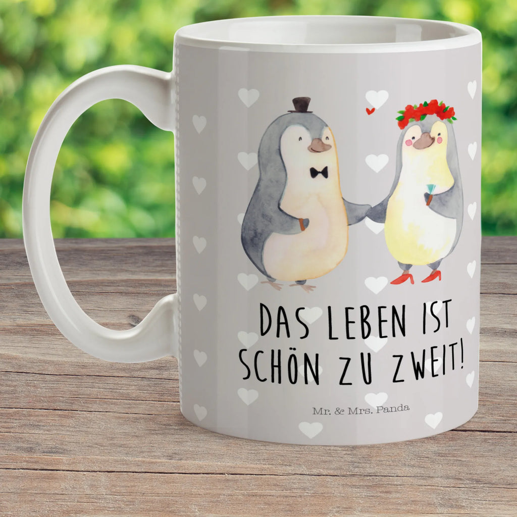 Child's mug Penguins getting married plastic cup, kindergarten, drinking cup, coffee cup, camping mug, mug, Love, Loving, Two, Together, Marriage, Engagement, Proposal of marriage, Love gift, gift for her, gift for him, anniversary gift