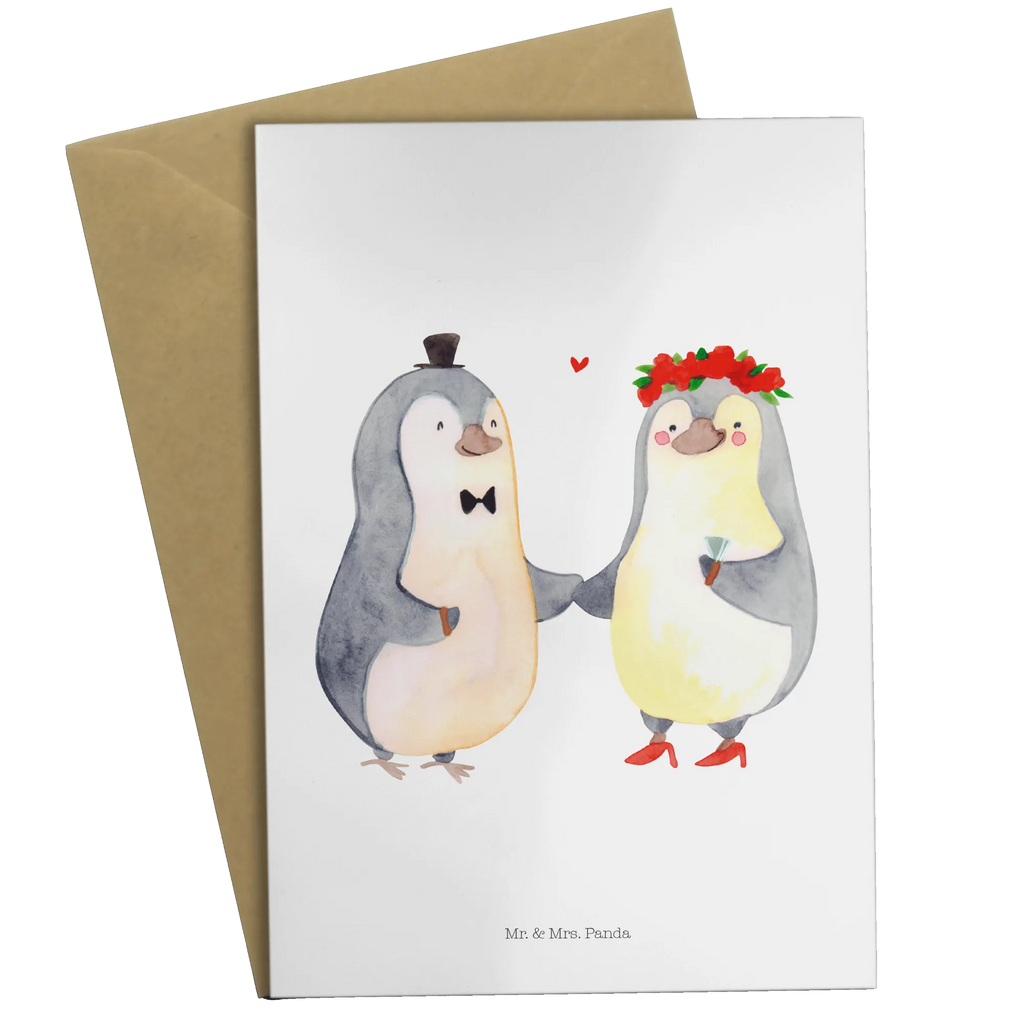 Greetings card Penguins getting married invitation card, greeting card, folding card, wedding card, birthday card, Love, Loving, Two, Together, Marriage, Engagement, Proposal of marriage, Love gift, gift for her, gift for him, anniversary gift