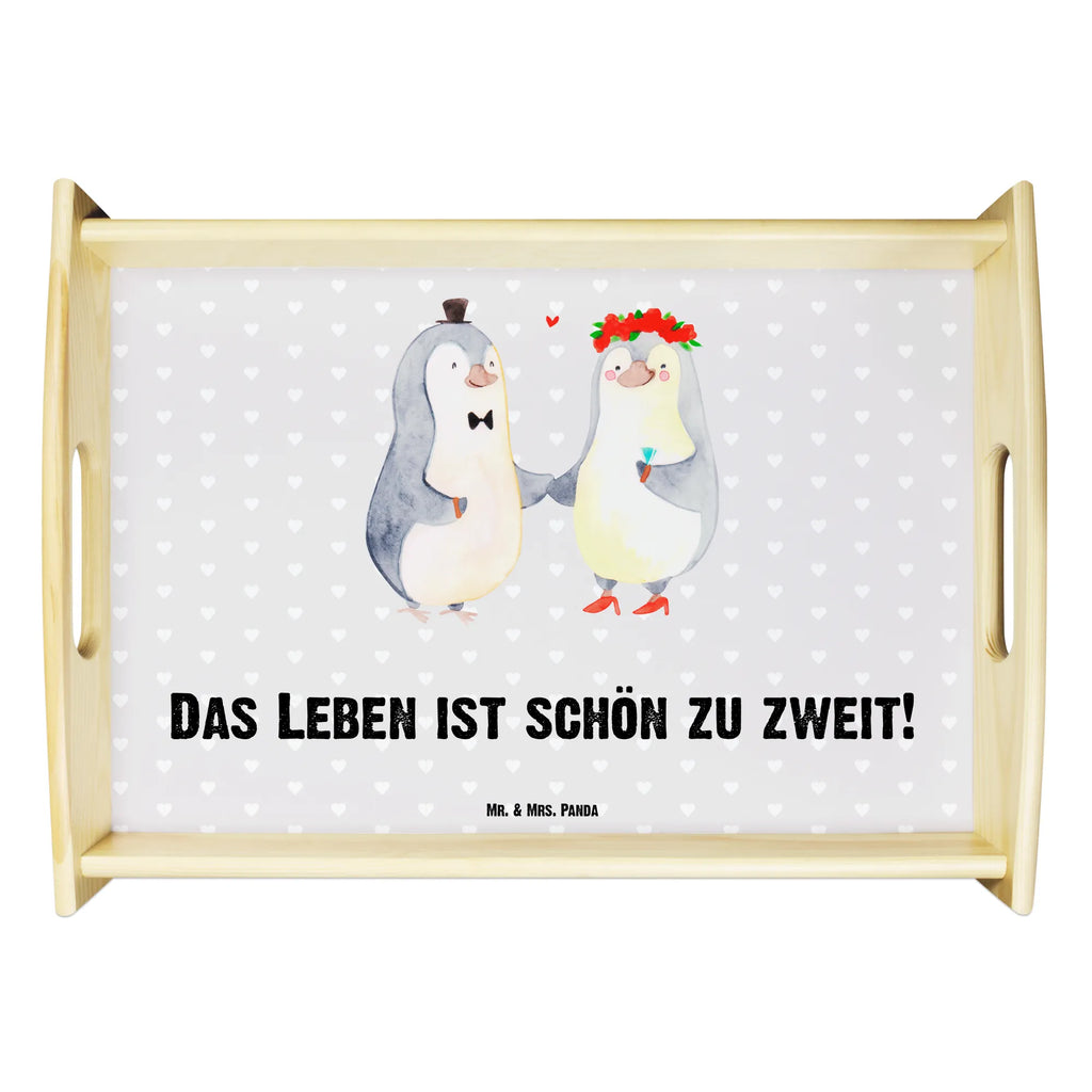 Serviertablett Pinguin Heirat Frühstückstablett, Küchentablett, Dekotablett, Tablett, Holztablett, Serviertablett, Liebe, Partner, Freund, Freundin, Ehemann, Ehefrau, Heiraten, Verlobung, Heiratsantrag, Liebesgeschenk, Jahrestag, Hocheitstag