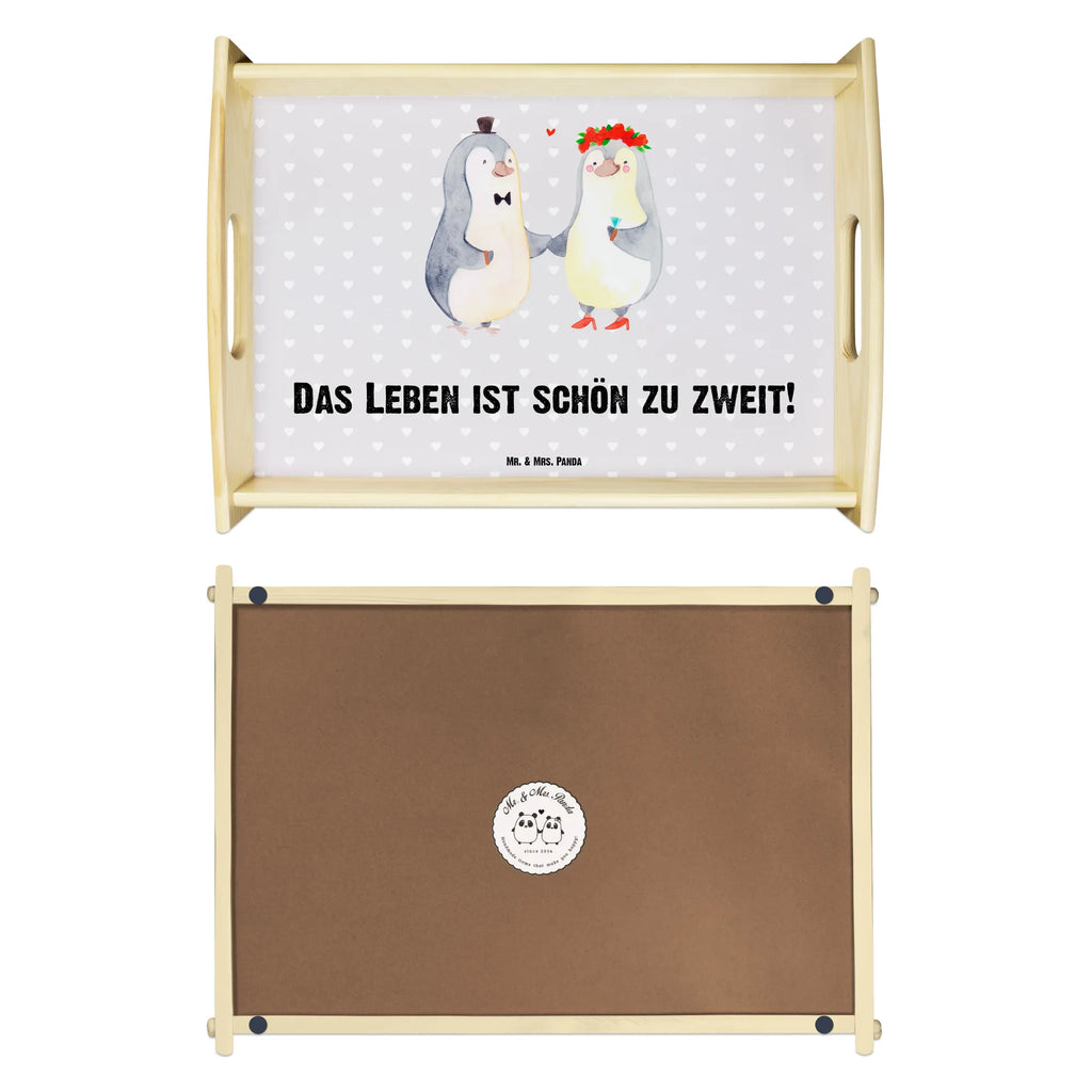 Serviertablett Pinguin Heirat Frühstückstablett, Küchentablett, Dekotablett, Tablett, Holztablett, Serviertablett, Liebe, Partner, Freund, Freundin, Ehemann, Ehefrau, Heiraten, Verlobung, Heiratsantrag, Liebesgeschenk, Jahrestag, Hocheitstag