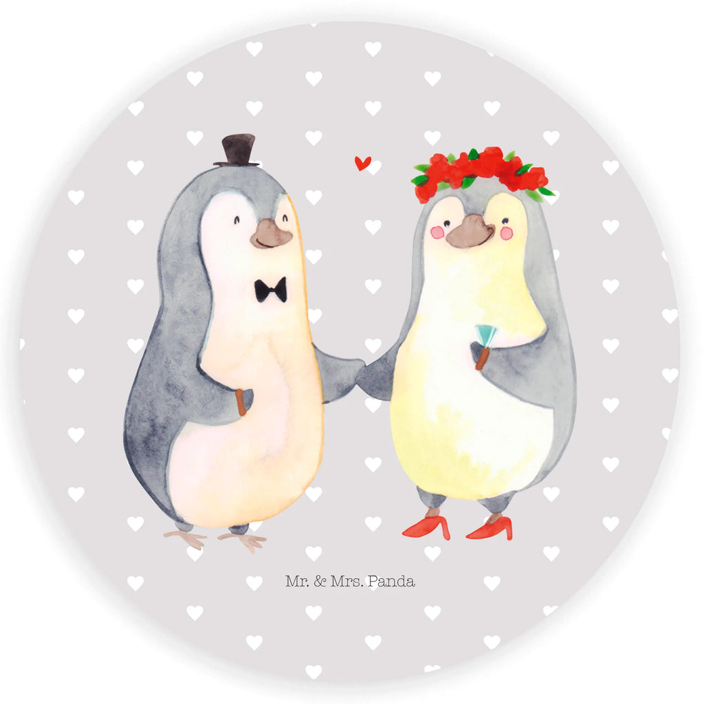Round sticker Penguins getting married rund, Etikett, Aufkleber, Sticker, Freundin, Ehefrau, Hocheitstag, Jahrestag, Heiratsantrag, Verlobung, Liebe, Heiraten, Liebesgeschenk, Freund, Partner, Ehemann