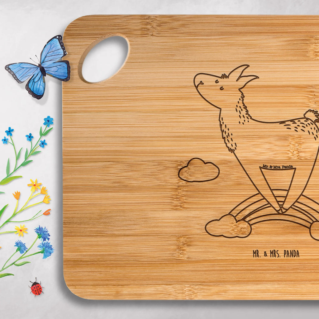 Bamboo chopping board lama rainbow engraving, kitchen, nature, kitchen board, cutting block, bamboo, breakfast board, breakfast, robust, solid, cutting board, carving board, wood, dulcimer, board, slices, Llama, llama, alpaca, trendy animal, Lamas, Freedom, Haters, Cloud country, Self-employed, Outsider, Rainbow, Lama, School, Abi, Haters gonna hate, Hobby