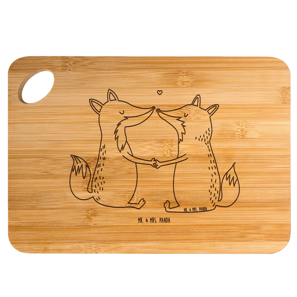 Bambus - Schneidebrett Füchse Liebe Holzbrett, Hackbrett, Holzbrettchen, Frühstücksbrett, Servierbrett, Schneidebrett, Küchenbrett, Brett, Fuchs, Paar, Liebesbeweis, Verlobte, Füchse, Ehefrau, Fox, Partner, Liebe, Freundin, Freund, Ehemann, Liebespaar, Ehe