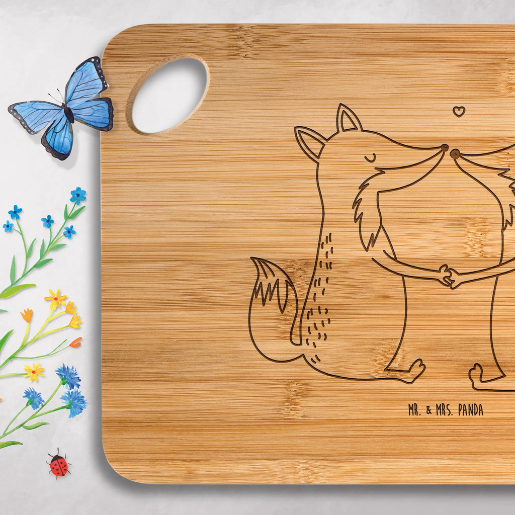 Bambus - Schneidebrett Füchse Liebe Holzbrett, Hackbrett, Holzbrettchen, Frühstücksbrett, Servierbrett, Schneidebrett, Küchenbrett, Brett, Fuchs, Paar, Liebesbeweis, Verlobte, Füchse, Ehefrau, Fox, Partner, Liebe, Freundin, Freund, Ehemann, Liebespaar, Ehe