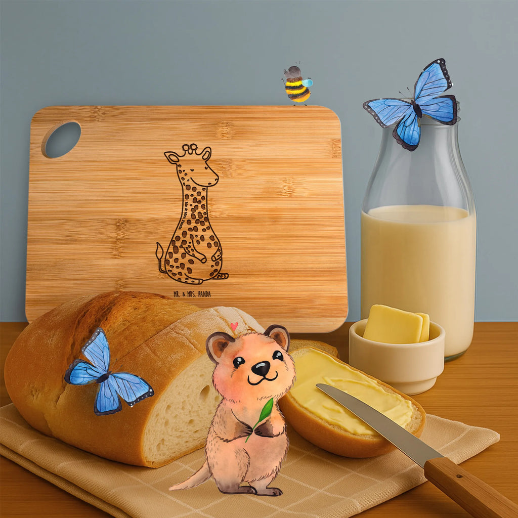Küchenbrett Giraffe Zufrieden Küchenbrett, Holzbrett, Servierbrett, Holzbrettchen, Frühstücksbrett, Schneidebrett, Hackbrett, Brett, Afrika, Wildtiere, Abenteuer, Giraffe, Zufrieden, Glück