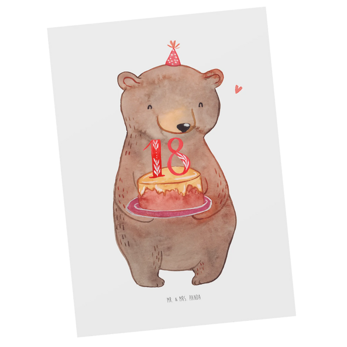 Postcard bear cake 18th birthday