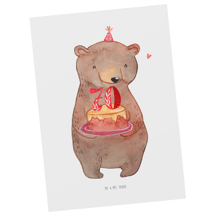 Postcard bear cake 70th Birthday