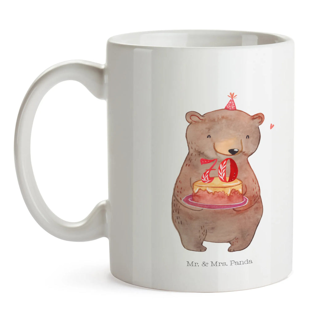 Mug bear cake 70th Birthday Tasse mit Motiven, Porzellantasse, Teetasse, Tasse mit Zitaten, Kaffeetasse, Tasse, Geschenktasse, Bürotasse, Keramiktasse, Geburtstag, Geburtstagsgeschenk, Geschenk, Party, Kuchen, Torte, Feiern