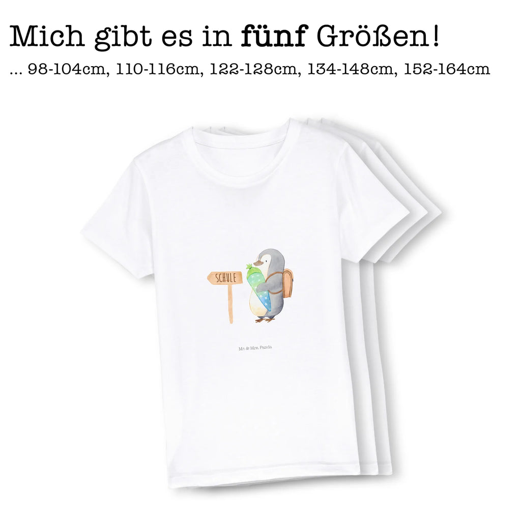 Organic Kinder T-Shirt Pinguin Schultüte Kinder T-Shirt Jungen, Kinder T-Shirt, Kinder T-Shirt Mädchen, Pinguin, Geschenk Zur Einschulung, Schulranzen, Einschulung, 1. Klasse, Erster Schultag, Schulanfänger