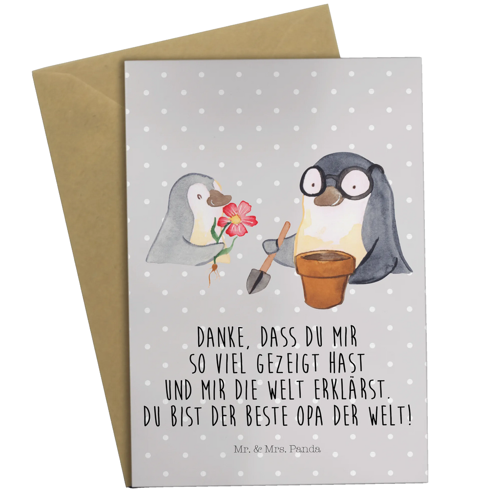 Grußkarte Pinguin Opa Blumen pflanzen Klappkarte, Ansichtskarten, Grußkarte, Hochzeitskarte, Glückwunschkarte, Karte, Geburtstagskarte, Einladungskarte, Familie, Vatertag, Muttertag, Bruder, Schwester, Mama, Papa, Oma, Opa, Lieblingsopa, bester Opa, Opi, Großvater