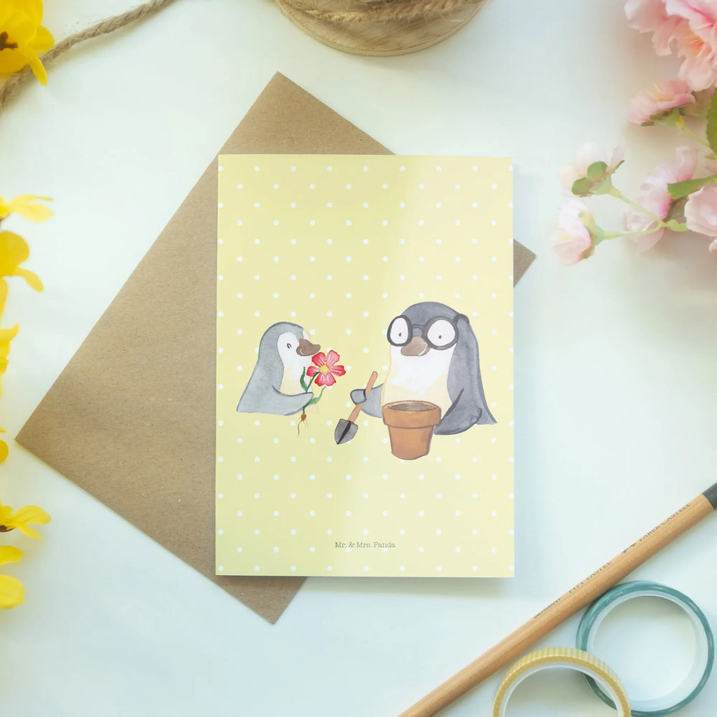 Grußkarte Pinguin Opa Blumen pflanzen Klappkarte, Ansichtskarten, Grußkarte, Hochzeitskarte, Glückwunschkarte, Karte, Geburtstagskarte, Einladungskarte, Familie, Vatertag, Muttertag, Bruder, Schwester, Mama, Papa, Oma, Opa, Lieblingsopa, bester Opa, Opi, Großvater