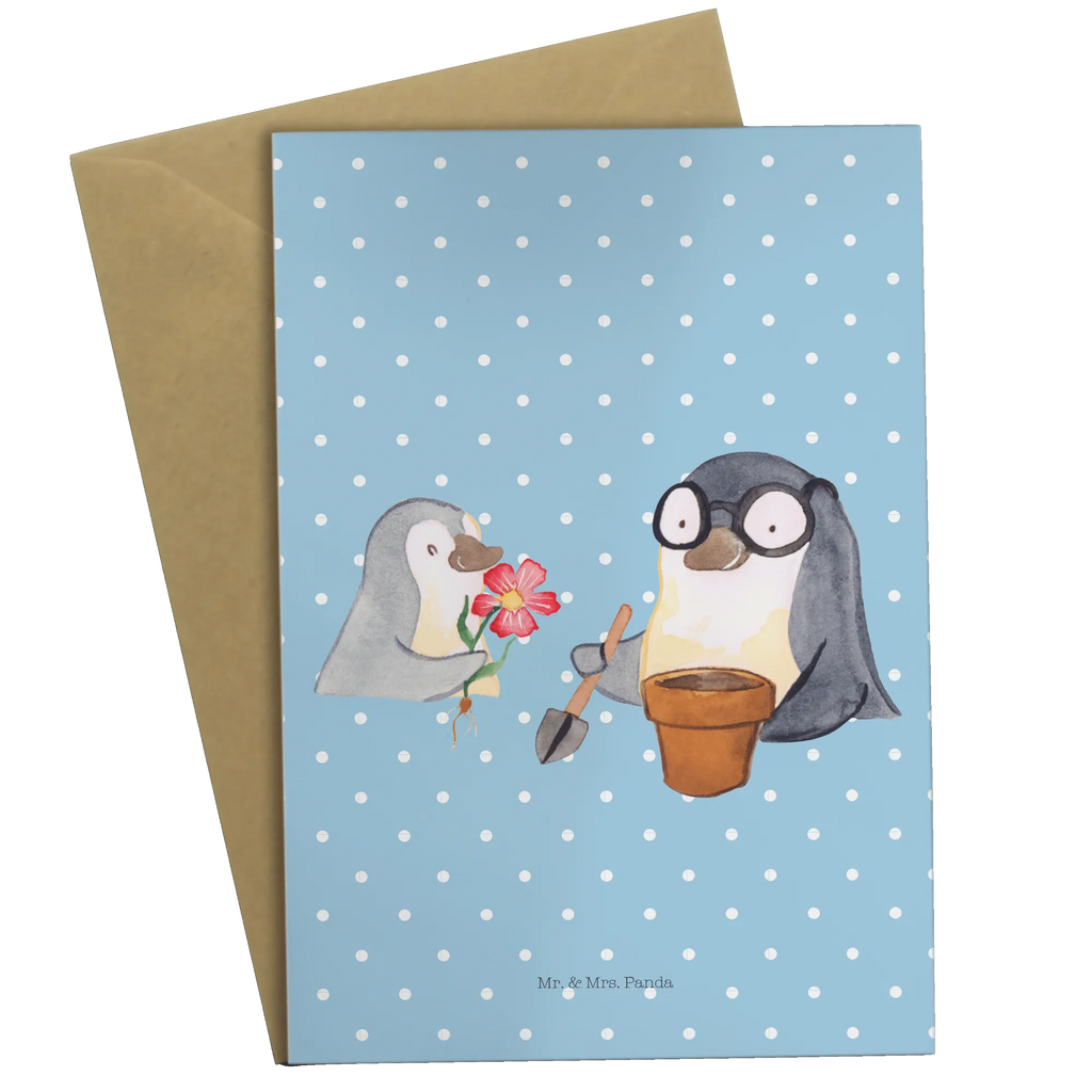 Grußkarte Pinguin Opa Blumen pflanzen Klappkarte, Ansichtskarten, Grußkarte, Hochzeitskarte, Glückwunschkarte, Karte, Geburtstagskarte, Einladungskarte, Familie, Vatertag, Muttertag, Bruder, Schwester, Mama, Papa, Oma, Opa, Lieblingsopa, bester Opa, Opi, Großvater