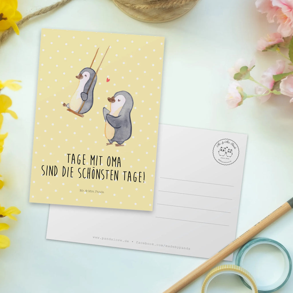 Postcard Penguin and grandma swing  Postkarte, Motivkarte, Postkarten, Fotokarte, Designkarte, Ansichtskarten, bildkarte, Kunstkarten, einzelkarte, Grußkarte, Ansichtskarte, kunstkarte, spruchkarte, Mama, Papa, Schwester, Muttertag, Opa, Oma, Familie, Bruder, Vatertag, Geschenk für Oma, Beste Oma, Omi, Großmutter, Lieblingsoma