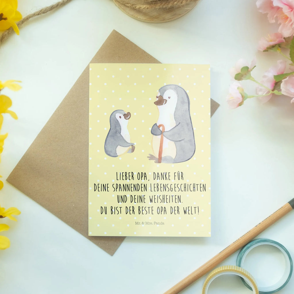 Grußkarte Pinguin Opa Enkel Ansichtskarten, Geburtstagskarte, Karte, Klappkarte, Hochzeitskarte, Grußkarte, Glückwunschkarte, Einladungskarte, Familie, Vatertag, Muttertag, Bruder, Schwester, Mama, Papa, Oma, Opa, Geschenk für Opa, Großvater, Lieblingsopa, bester Opa, Opi
