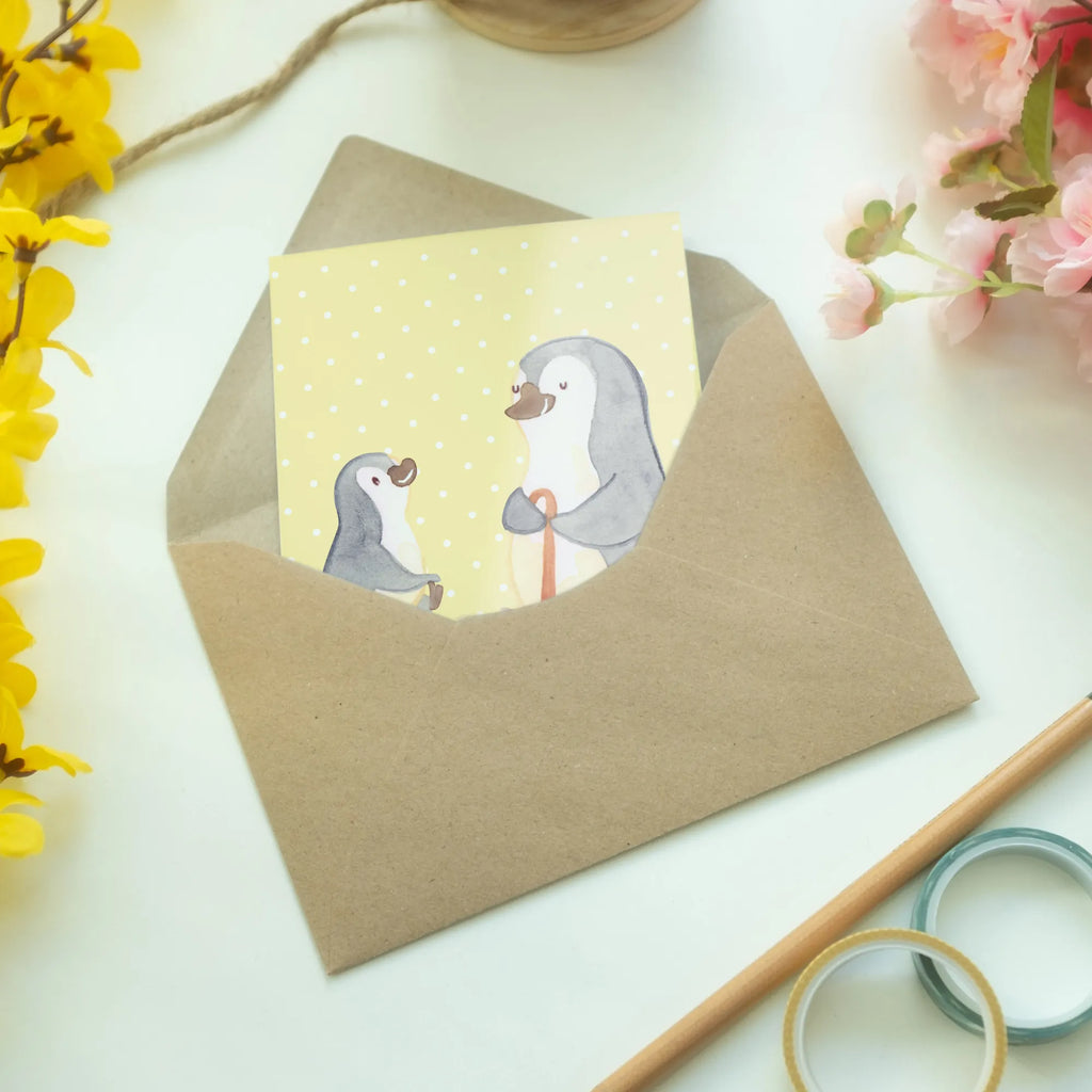 Grußkarte Pinguin Opa Enkel Ansichtskarten, Geburtstagskarte, Karte, Klappkarte, Hochzeitskarte, Grußkarte, Glückwunschkarte, Einladungskarte, Familie, Vatertag, Muttertag, Bruder, Schwester, Mama, Papa, Oma, Opa, Geschenk für Opa, Großvater, Lieblingsopa, bester Opa, Opi