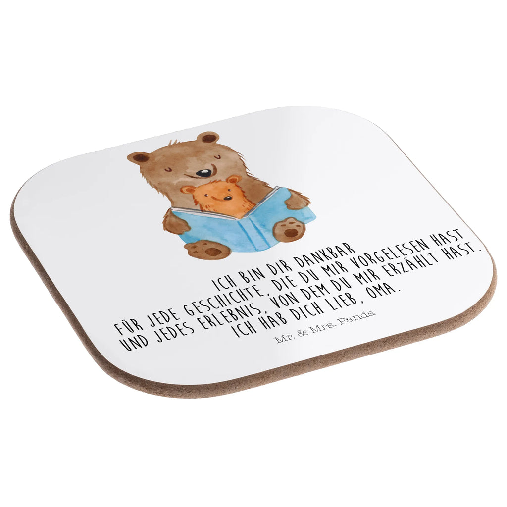 Square coaster bears A book Coasters, gift, presents, party, glass coasters, gifts, breakfast, Family, Father's Day, Mother's Day, brother, sister, Mom, Dad, best grandma, favourite grandma, grandma, storyteller, favorite grandma, grandmother