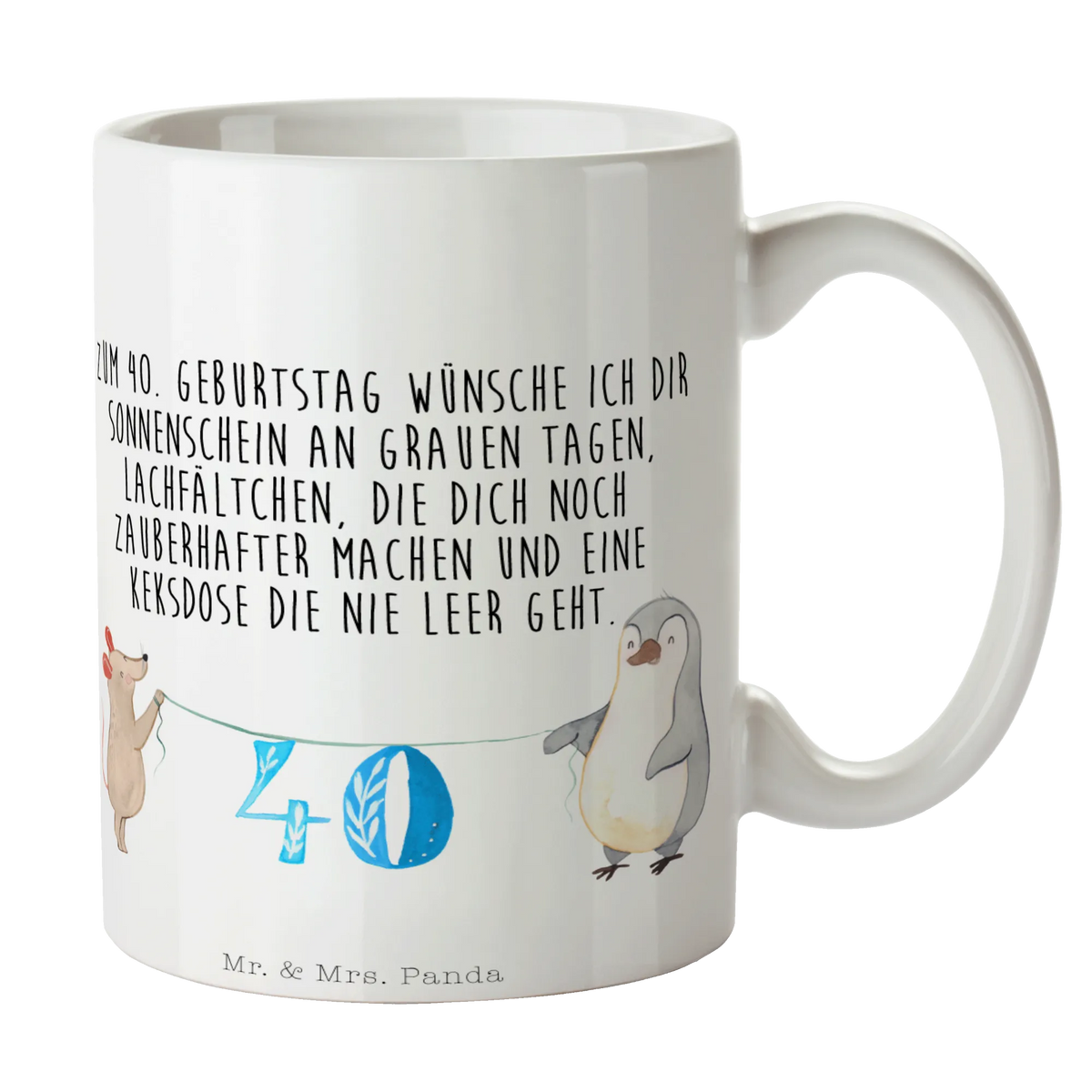Kubek 40. urodziny Mysz Pingwin Urodziny, prezent urodzinowy, prezent
