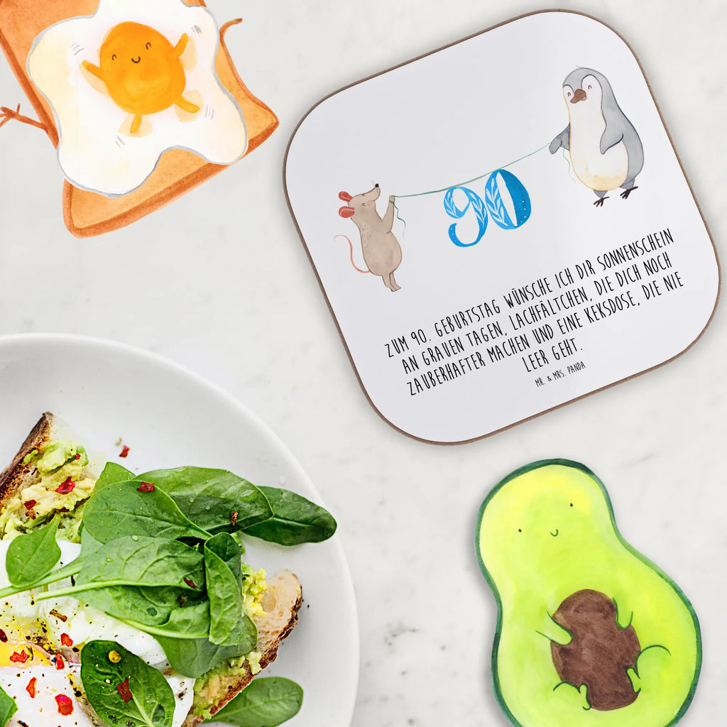 Quadratische Untersetzer 90. Geburtstag Maus Pinguin Untersetzer aus Holz, Untersetzer Gläser, Korkuntersetzer, Tassen Untersetzer, Bierdeckel, Untersetzer Design, Untersetzer für Gläser, Holzuntersetzer, Untersetzer Holz, Glasuntersetzer, Untersetzer, Getränkeuntersetzer, Geburtstag, Geburtstagsgeschenk, Geschenk, Torte, Feiern, Kuchen, Party