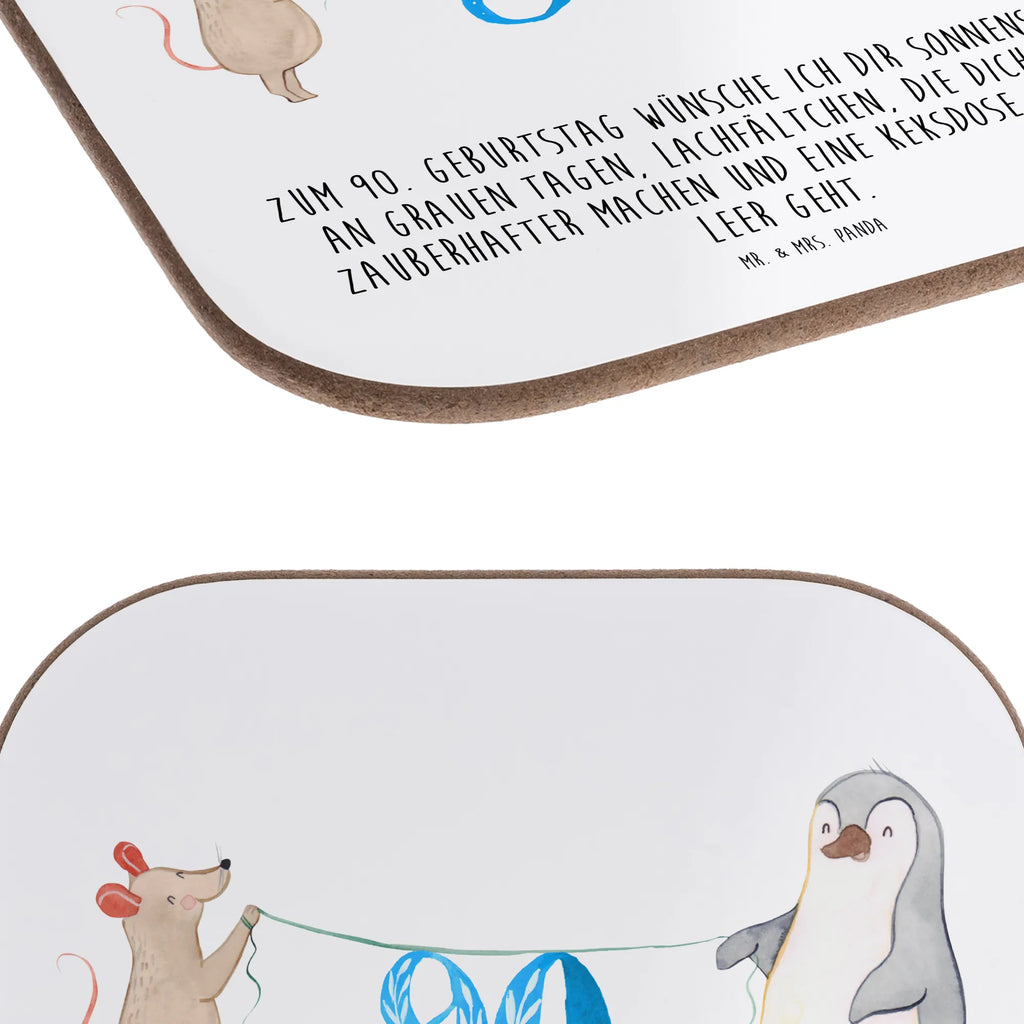 Quadratische Untersetzer 90. Geburtstag Maus Pinguin Untersetzer aus Holz, Untersetzer Gläser, Korkuntersetzer, Tassen Untersetzer, Bierdeckel, Untersetzer Design, Untersetzer für Gläser, Holzuntersetzer, Untersetzer Holz, Glasuntersetzer, Untersetzer, Getränkeuntersetzer, Geburtstag, Geburtstagsgeschenk, Geschenk, Torte, Feiern, Kuchen, Party