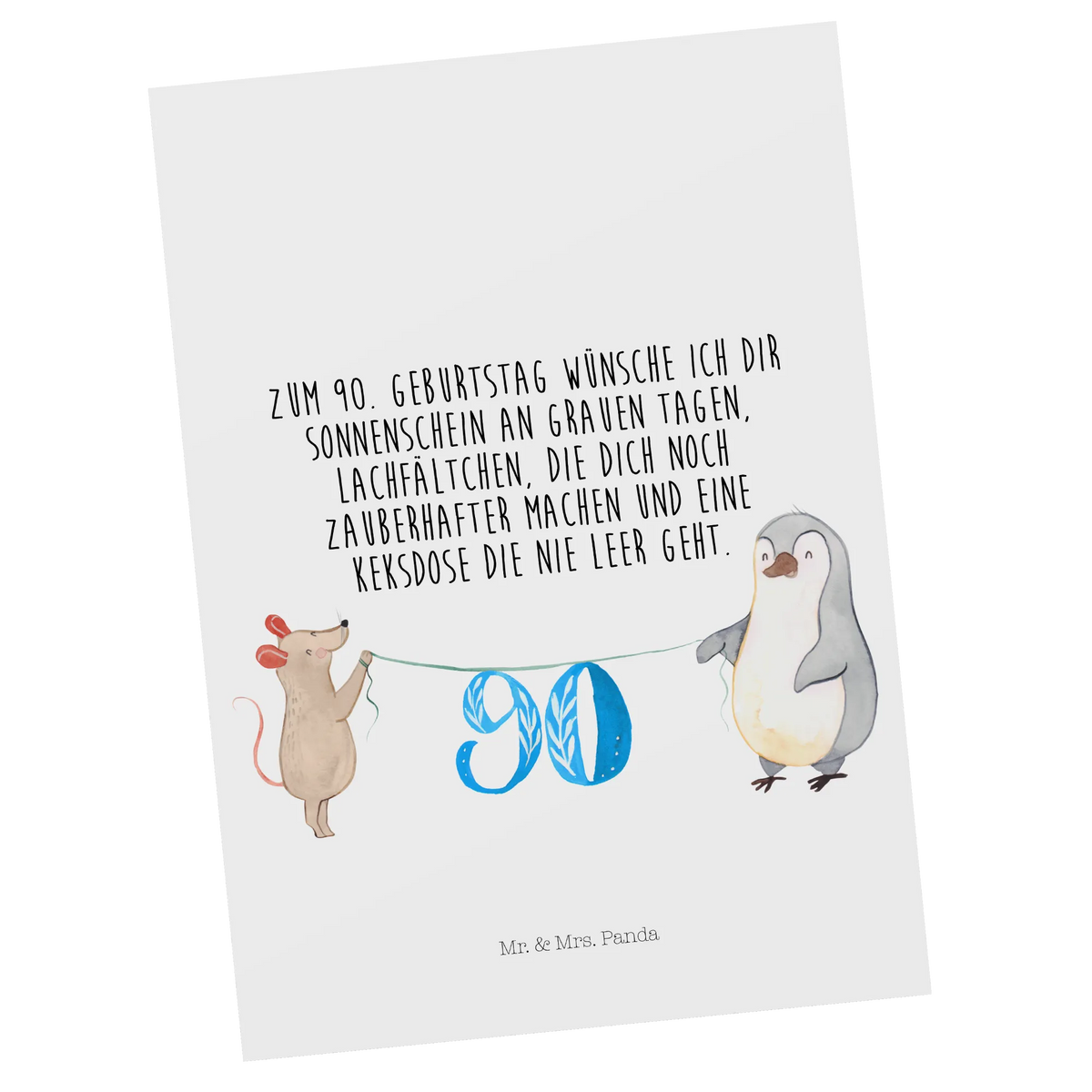 Postcard 90th birthday mouse penguin celebration, sayings, boyfriend, money gifts, gift ideas, gift package, birthday present, special gifts, Birthday, birthday party, friends, birthday wish, birthday cards, 18th birthday, 30th birthday, 40th, 50th, 60th, 70th, 80th, 90th, 90th., gifts for girlfriend, congratulations, 1 year, guest gifts, gifts online, gift basket, unusual gifts, extraordinary gifts, original gifts, gift items, special birthday gifts, cake, birthday, present