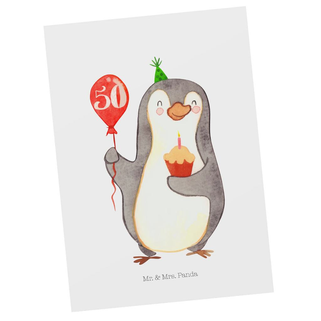 Postcard 50th birthday Penguin Balloon postcards, paper, invitation card, letter, gift, invitation, card, Postcard, gift card, Birthday, celebration, party, birthday party, friends, family, birthday wish, birthday present, birthday cards, 18th birthday, 30th birthday, 40th, 50th, 60th, 70th, 80th, 90th, 90th., gift ideas, gifts for girlfriend, boyfriend, mom, dad, brother, sister, congratulations, funny, sayings, 1 year, money gifts, guest gifts, gifts online, gift basket, special gifts, unusual gifts, extraordinary gifts, gift package, original gifts, gift items, special birthday gifts, happy birthday, birthday, penguin, birthdays