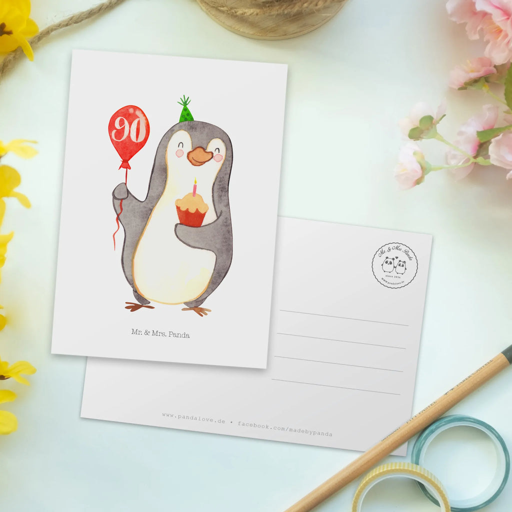 Postkarte 90. Geburtstag Pinguin Luftballon Karte, Einladungskarten Geburtstag, Dankeskarte, Einladung Geburtstag, Geburtstagskarte, Ansichtskarten, Einladung, Postkarte, Grußkarte, Geschenkkarte, Einladungskarte, Ansichtskarte, Geburtstag, Geburtstagsgeschenk, Geschenk, Geburtstage, Pinguin, Geburtstagsfeier, Happy Birthday