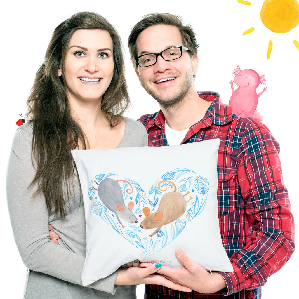 Cushion Marriage mice heart 40 x 40, cushion, bedroom, soft, pillows, pillow case, pad, Pillow, 40x40, fluffy, settee, sofa, bed, couch, Wedding, marriage, gifts, couple, Mouse, love, mice, friend, couple gift, wedding, girlfriend