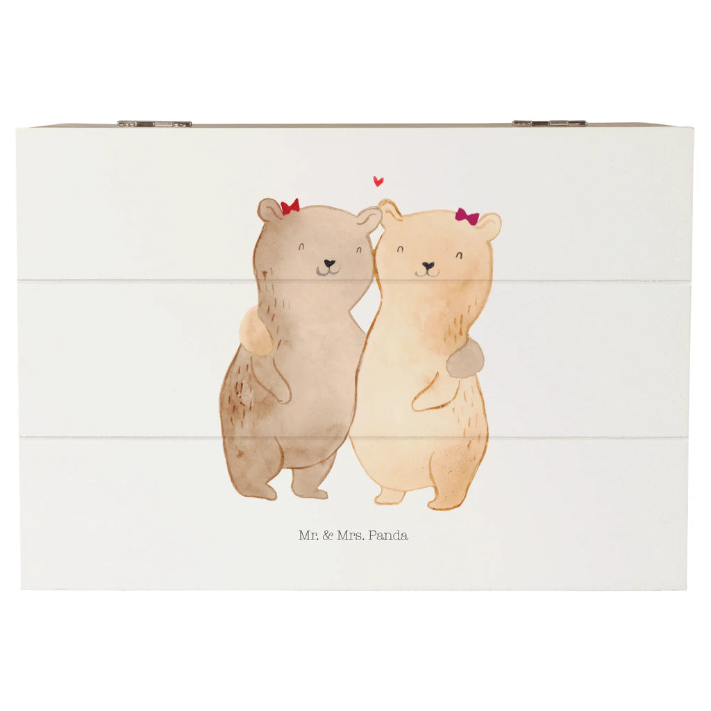 Wooden chest bears sisters XXL, Wooden box, box, memory box, treasure chest, chest, casket, storage box, decorative box, Family, Father's Day, Mother's Day, brother, sister, Mom, Dad, Sister
