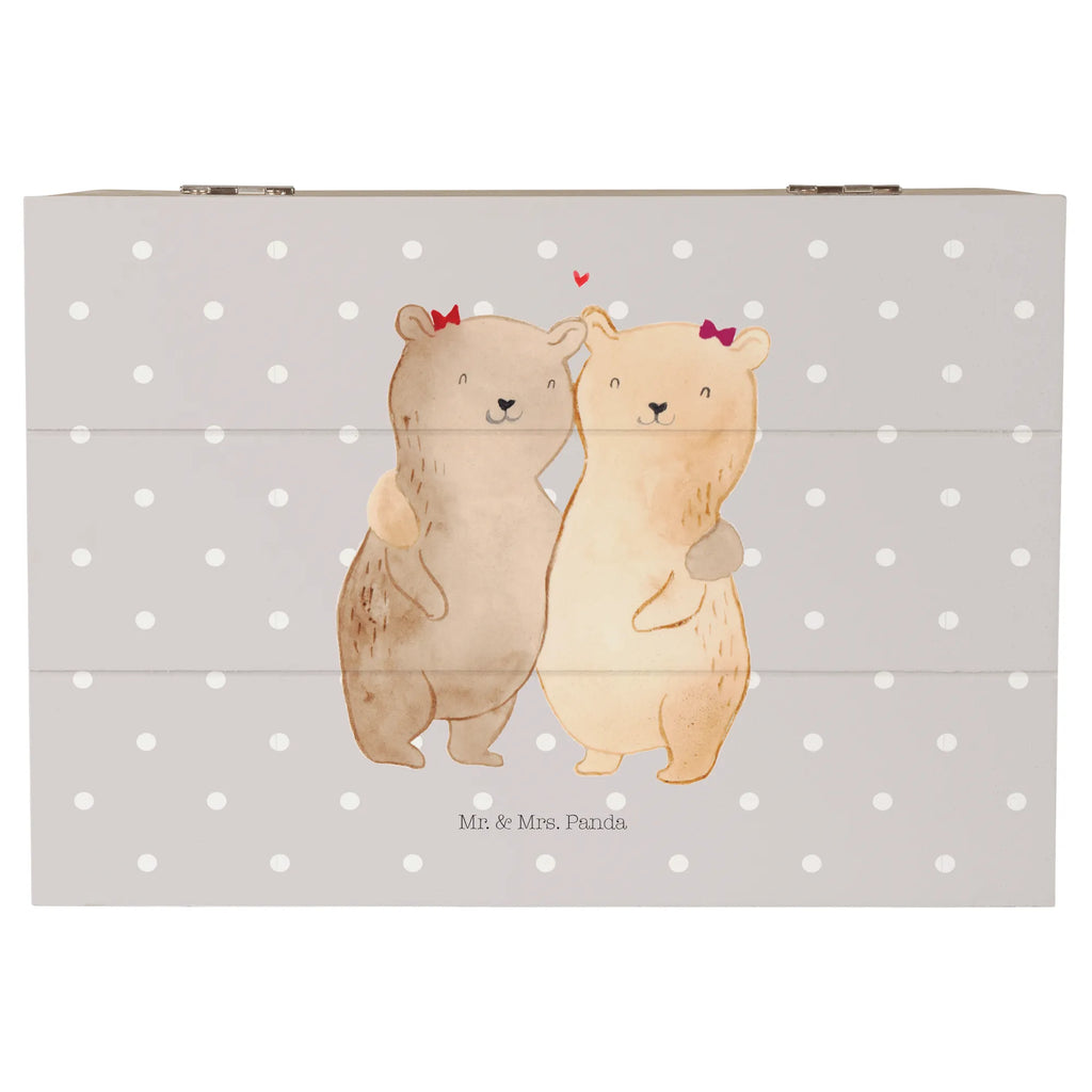 Wooden chest bears sisters XXL, Wooden box, box, memory box, treasure chest, chest, casket, storage box, decorative box, Family, Father's Day, Mother's Day, brother, sister, Mom, Dad, Sister