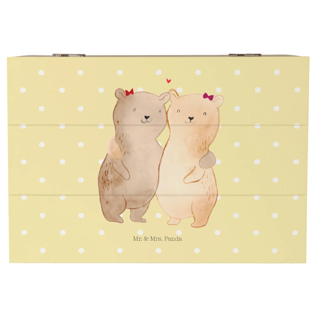 Wooden chest bears sisters XXL, Wooden box, box, memory box, treasure chest, chest, casket, storage box, decorative box, Family, Father's Day, Mother's Day, brother, sister, Mom, Dad, Sister