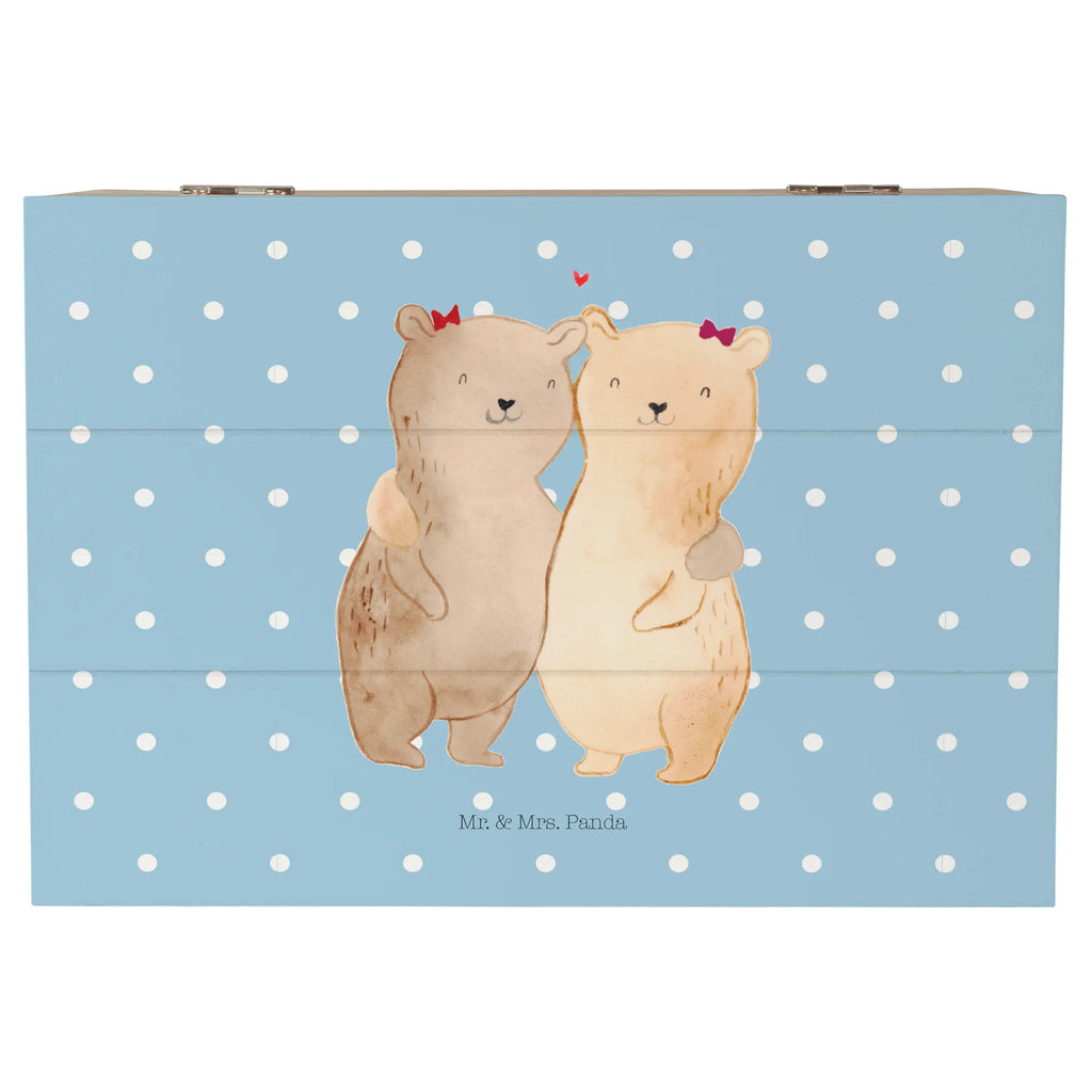 Wooden chest bears sisters XXL, Wooden box, box, memory box, treasure chest, chest, casket, storage box, decorative box, Family, Father's Day, Mother's Day, brother, sister, Mom, Dad, Sister