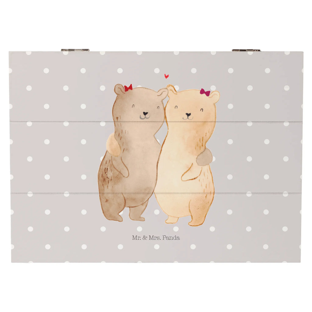 Wooden chest bears sisters XXL, Wooden box, box, memory box, treasure chest, chest, casket, storage box, decorative box, Family, Father's Day, Mother's Day, brother, sister, Mom, Dad, Sister