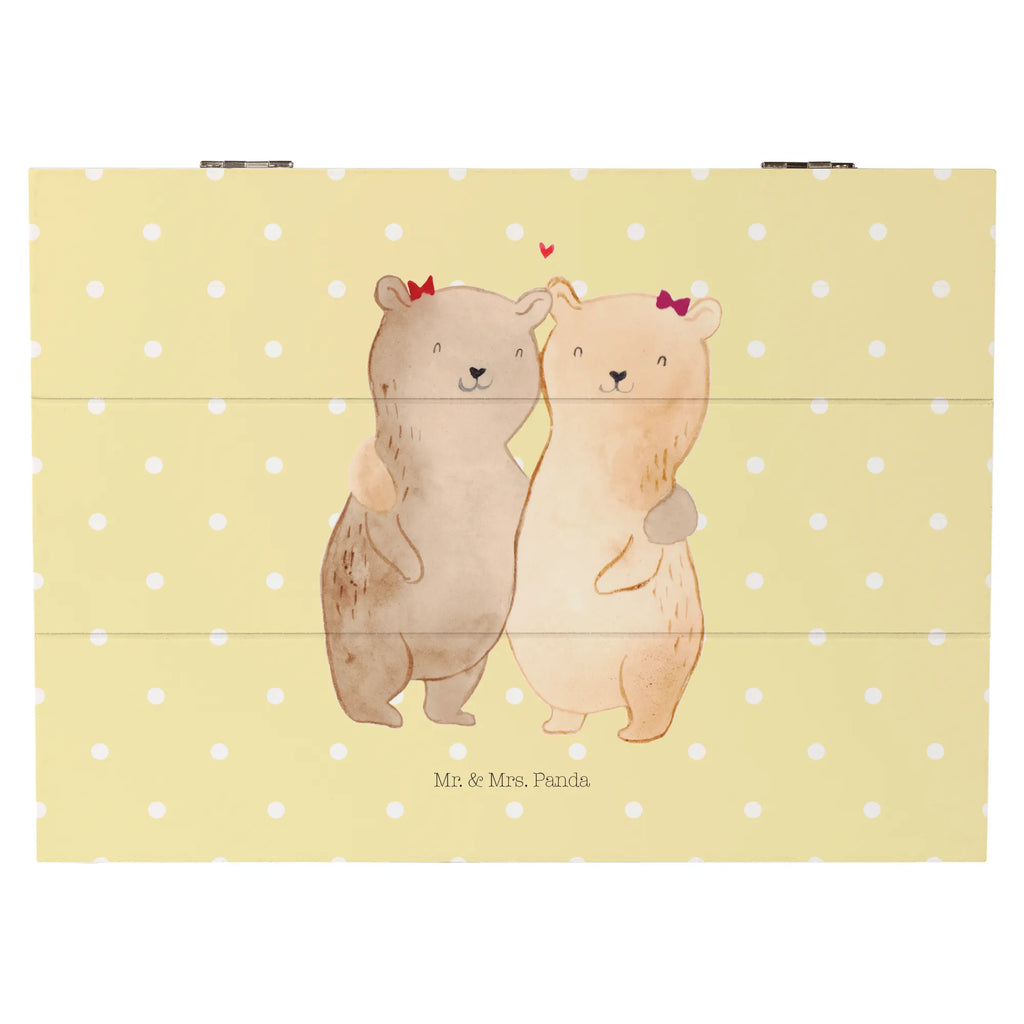 Wooden chest bears sisters XXL, Wooden box, box, memory box, treasure chest, chest, casket, storage box, decorative box, Family, Father's Day, Mother's Day, brother, sister, Mom, Dad, Sister