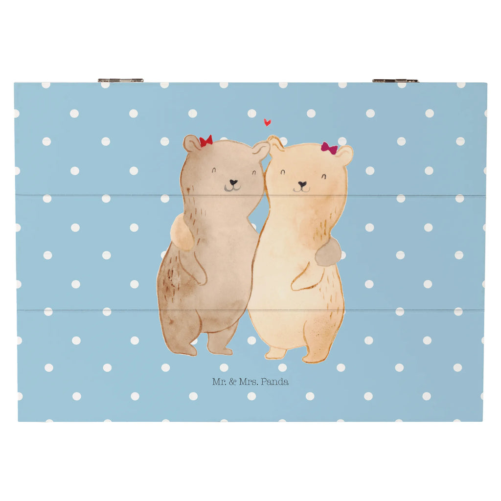 Wooden chest bears sisters XXL, Wooden box, box, memory box, treasure chest, chest, casket, storage box, decorative box, Family, Father's Day, Mother's Day, brother, sister, Mom, Dad, Sister