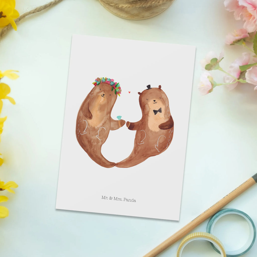 Postcard Marriage otter card, invitation card, Postcard, invitation, paper, postcards, gift, letter, gift card, Wedding, marriage, gifts, wedding day, wedding, wedding ceremony, wedding gift