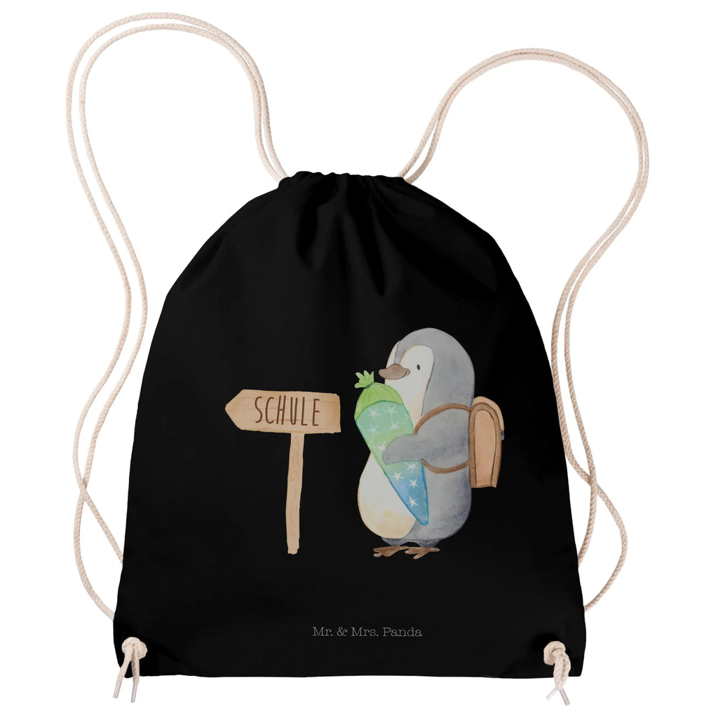 Drawstring bag Penguin School cone jute bag, gym bag, hipster, bag, carrier bag, sports bag, Penguin, North Pole, Winter, Penguins, 1st class, gift for school enrolment, penguin, school enrolment, satchel, first day of school, school beginners