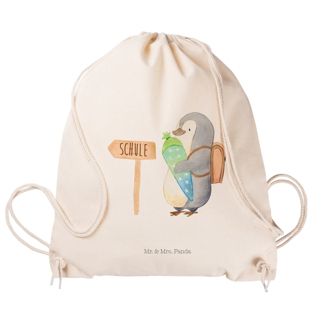 Drawstring bag Penguin School cone jute bag, gym bag, hipster, bag, carrier bag, sports bag, Penguin, North Pole, Winter, Penguins, 1st class, gift for school enrolment, penguin, school enrolment, satchel, first day of school, school beginners