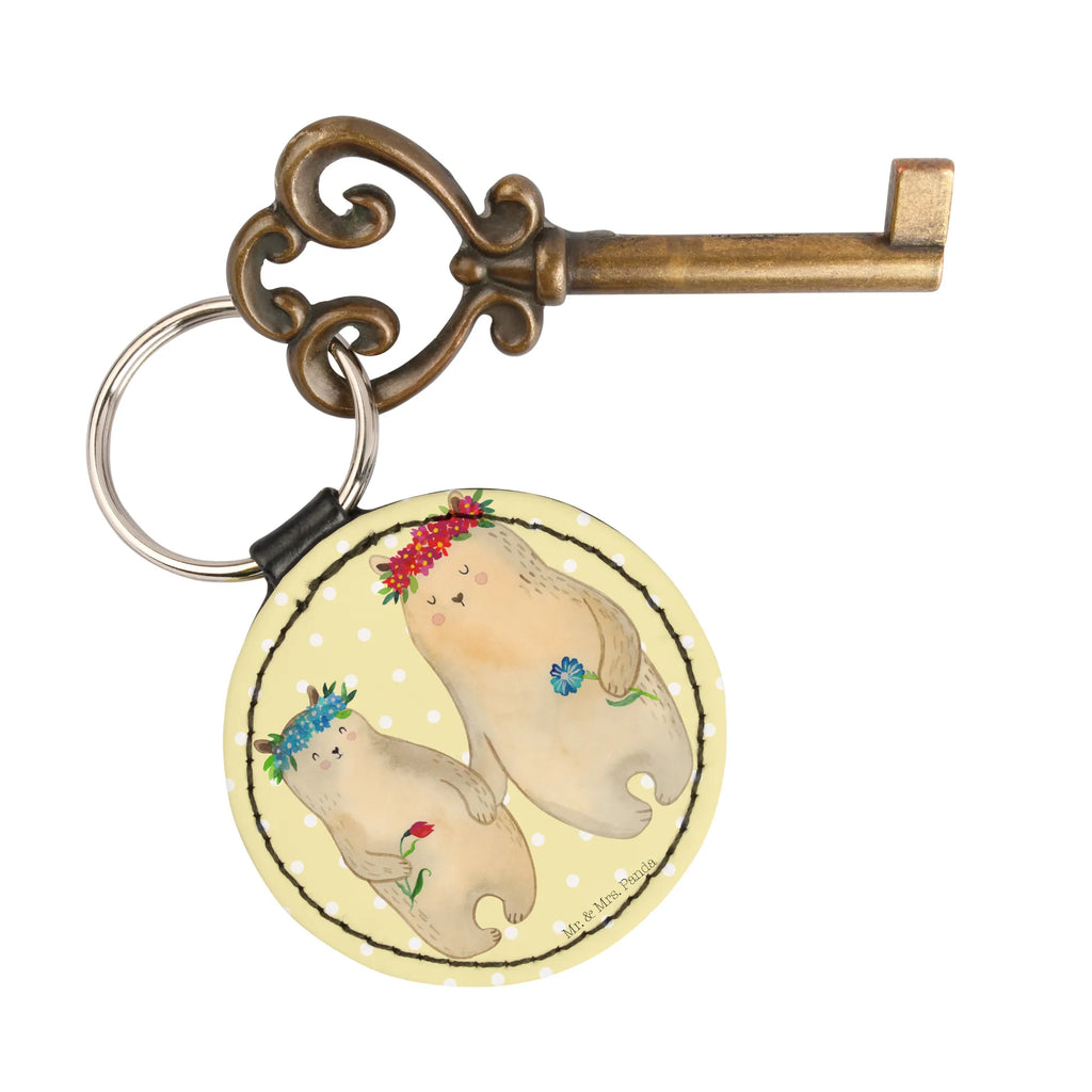 Rund Schlüsselanhänger Bären mit Blumenkranz Taschenanhänger, Schlüsselanhänger, schlüsselbund anhänger, Schlüsselaccessoire, mini schlüsselanhänger, Muttertag, Vatertag, Mama, Papa, Oma, Opa, Familie, Schwester, Bruder, Lieblingsmama, Geschenk Mama. Muttertag, Lieblingsmensch, Tochter, Mutti, Beste Mutter, Kind, Vorbild, Mutter, Töchter, Weltbeste Mama, Bär, Mami, Bären, Kinder, Family