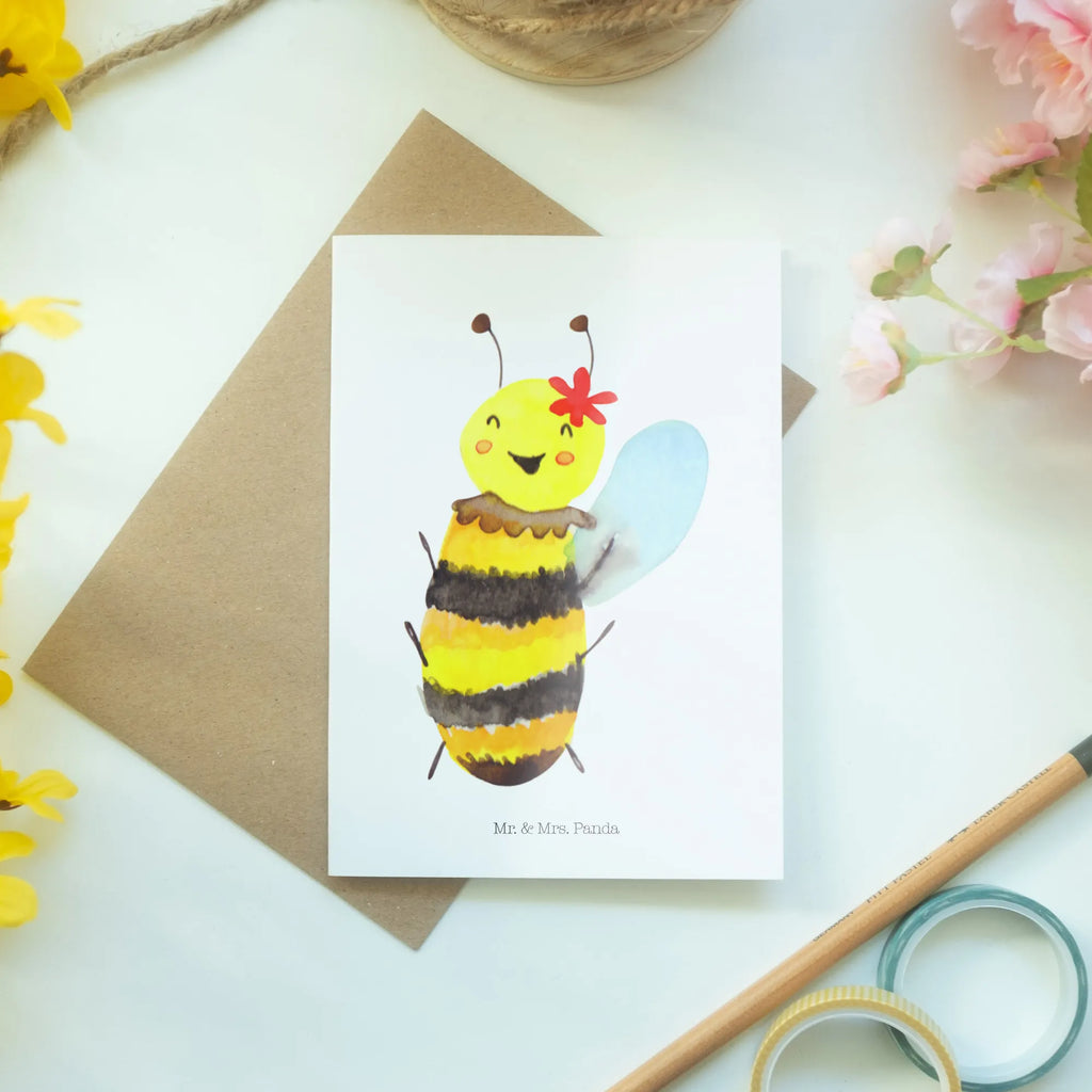 Greetings card bee happy Geburtstagskarte, Ansichtskarten, Glückwunschkarte, Einladungskarte, Hochzeitskarte, Karte, Grußkarte, Klappkarte, Biene, Wespe, Hummel