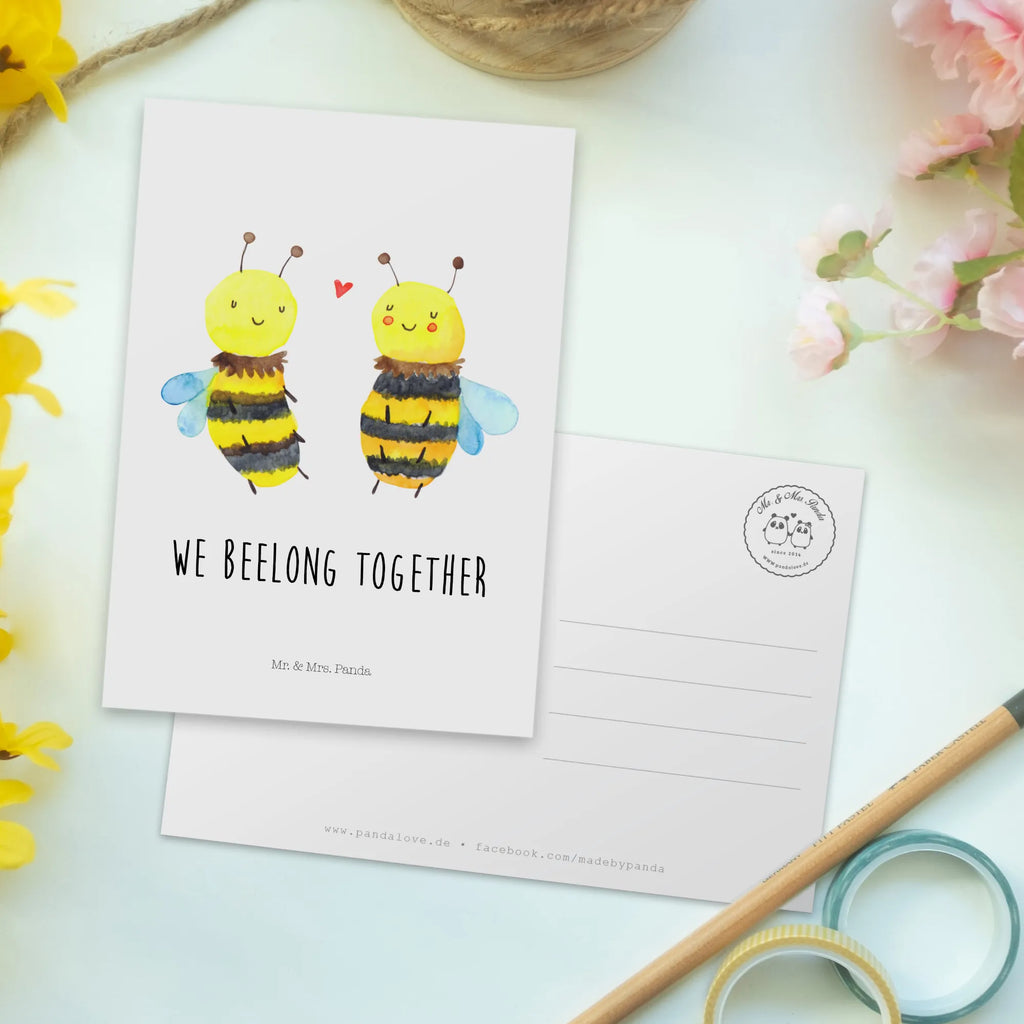Postcard bee In love letter, paper, card, gift card, gift, Postcard, invitation, invitation card, postcards, Bee, wasp, bumblebee