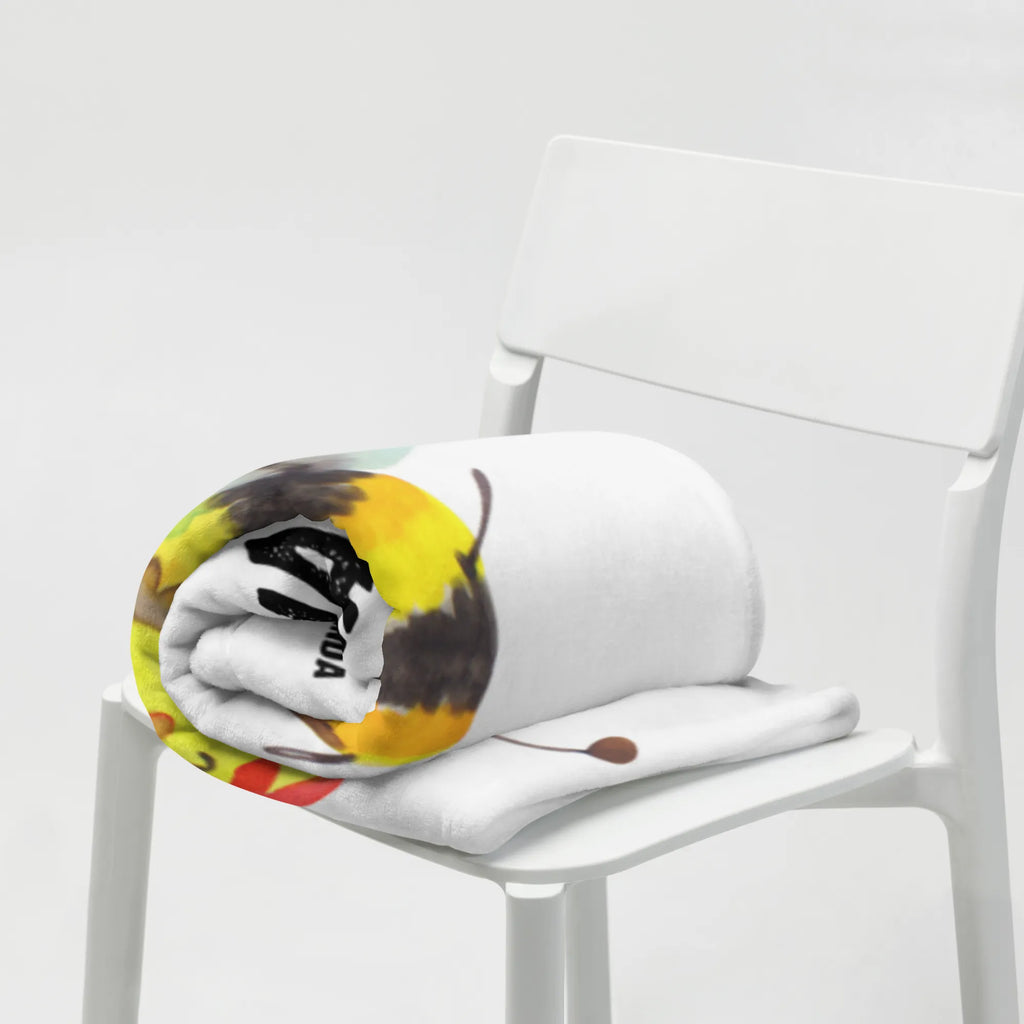 Babydecke Biene Happy Geschenk Geburt, Babyecke Kuscheldecke, Babydecke, Krabbeldecke, Babygeschenk, Biene, Wespe, Hummel