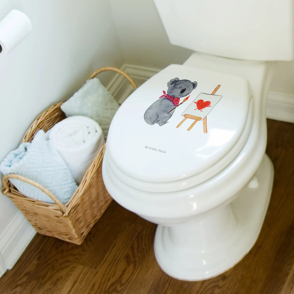 Motiv WC Sitz Koala Künstler Toilettendeckel, Klodeckel, WC-Sitz, Klobrille, Toilette, Koala, Koalabär, Gefühle, Liebensbeweis, Liebesgeschenk, zeichnen, Liebe, Künstler