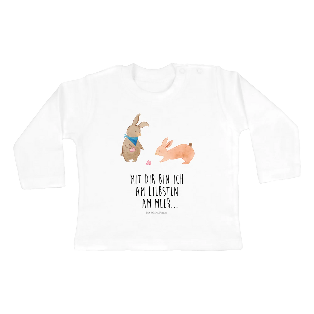 Baby long-sleeve Bunnies with seashell Longsleeve, Bio, Uni, Langarmshirt, Kleidung, Langarm, Baby Shower, Papa, Mama, Bruder, Schwester, Muttertag, Familie, Vatertag, Opa, Oma, Freundin, BFF, Hasen, Muscheln, Best Friends, Meer, Muscheln Sammeln, Freundinnen, Beste Freundin