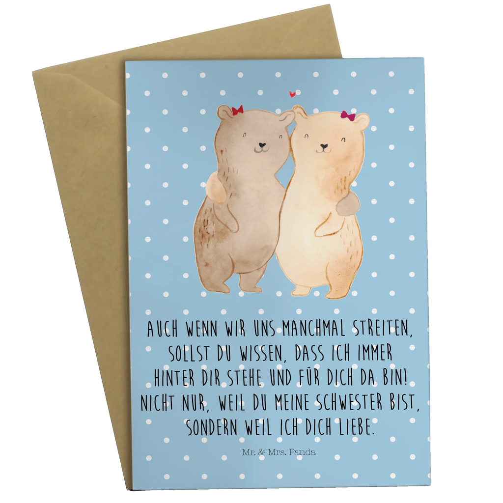 Kartka okolicznościowa Niedźwiedzie Siostry Karte, Hochzeitskarte, Ansichtskarten, Klappkarte, Geburtstagskarte, Einladungskarte, Glückwunschkarte, Grußkarte, Familie, Vatertag, Muttertag, Bruder, Schwester, Mama, Papa, Oma, Opa