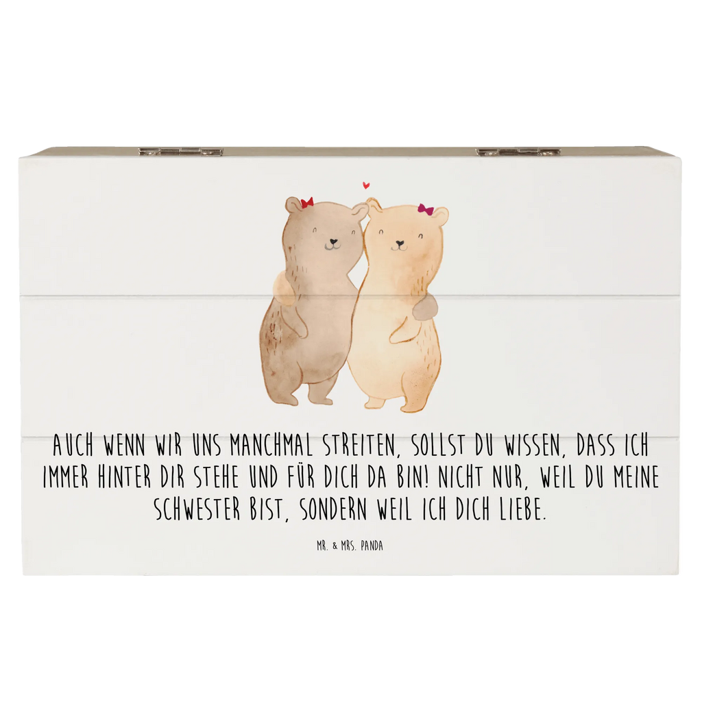 Wooden chest bears sisters XXL, Wooden box, box, memory box, treasure chest, chest, casket, storage box, decorative box, Family, Father's Day, Mother's Day, brother, sister, Mom, Dad, Sister