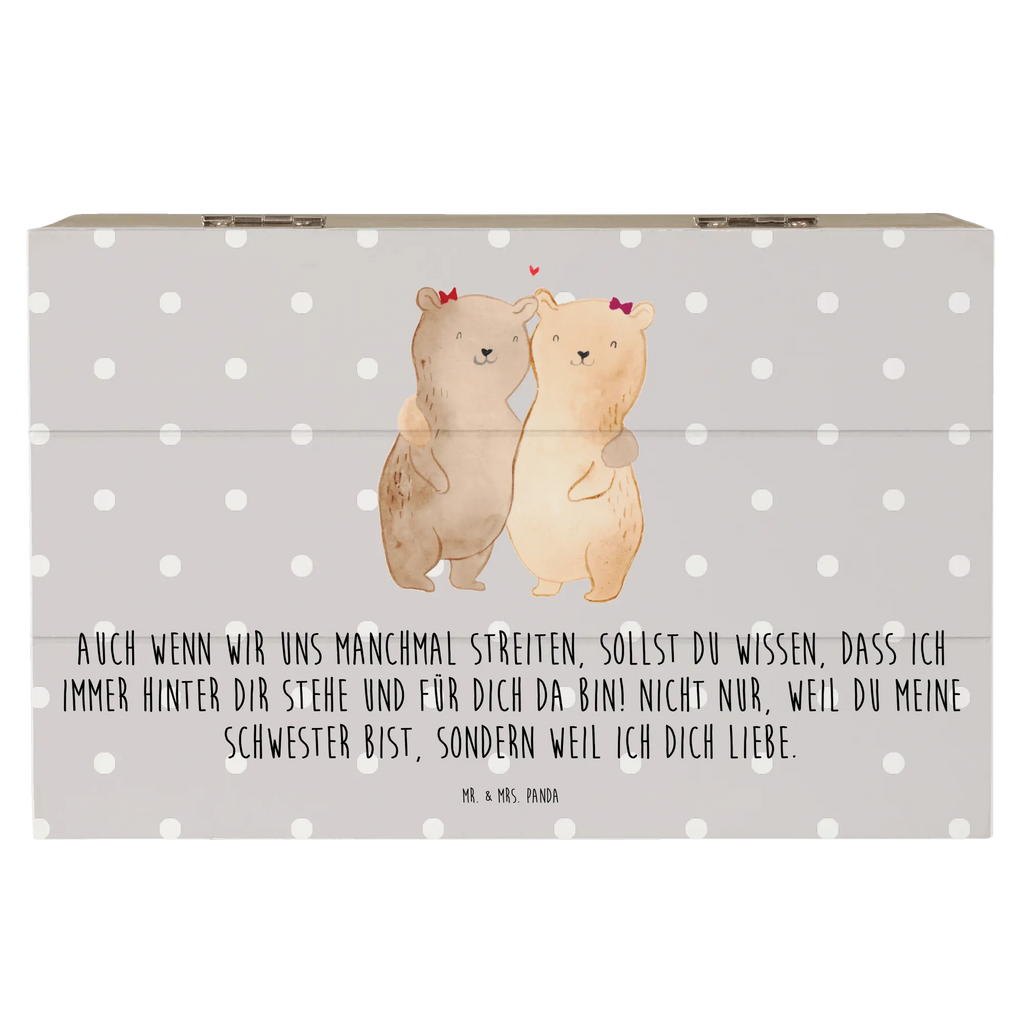 Wooden chest bears sisters XXL, Wooden box, box, memory box, treasure chest, chest, casket, storage box, decorative box, Family, Father's Day, Mother's Day, brother, sister, Mom, Dad, Sister