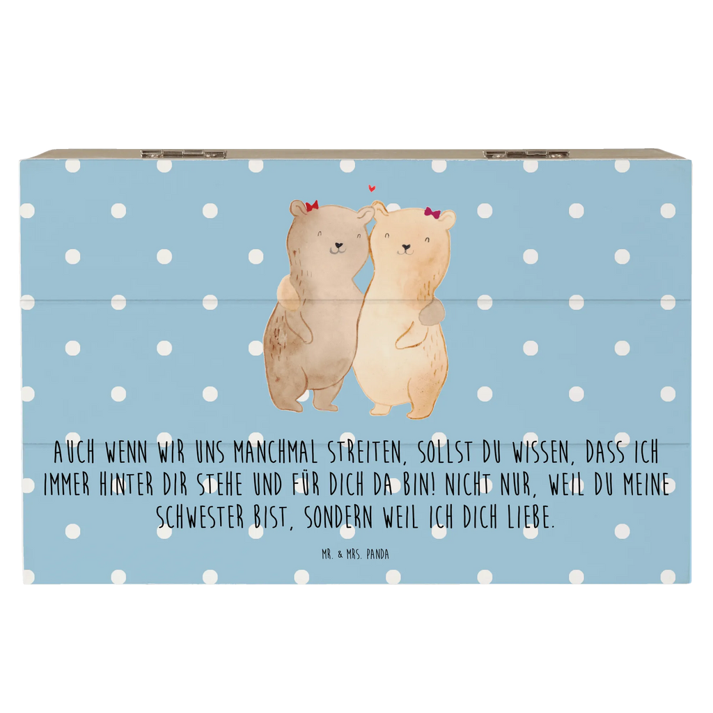 Wooden chest bears sisters XXL, Wooden box, box, memory box, treasure chest, chest, casket, storage box, decorative box, Family, Father's Day, Mother's Day, brother, sister, Mom, Dad, Sister